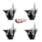 Service Caster 3'' Hard Rubber Wheel Swivel 3/4'' Square Stem Caster Set with Brake, 4PK SCC-SQ20S314-HRS-PLB-34-4 - alternate 3